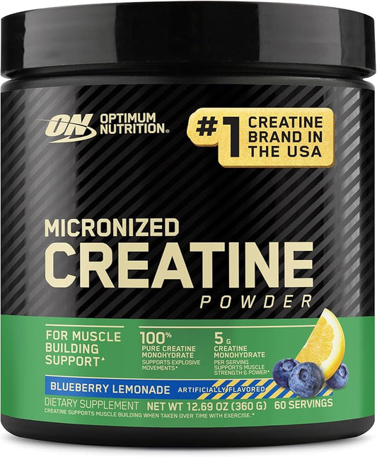 Optimum Nutrition Micronized Creatine Monohydrate, Blueberry Lemonade Creatine, 360g