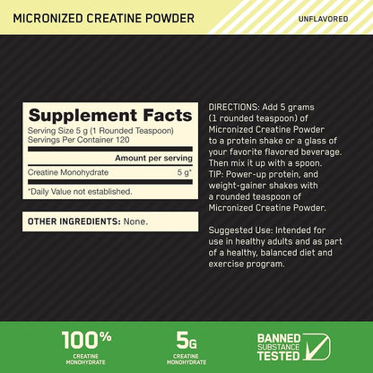 Optimum Nutrition Micronized Creatine unflavored 600g