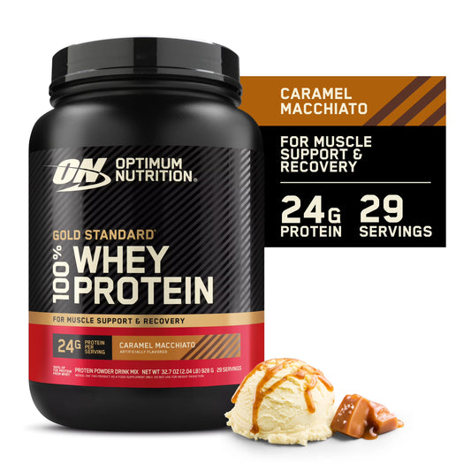 Optimum Nutrition Gold Standard Caramel Macchiato protein powder, 2 LB