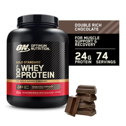 Optimum Nutrition Gold Standard double rich chocolate protein powder, 5 LB