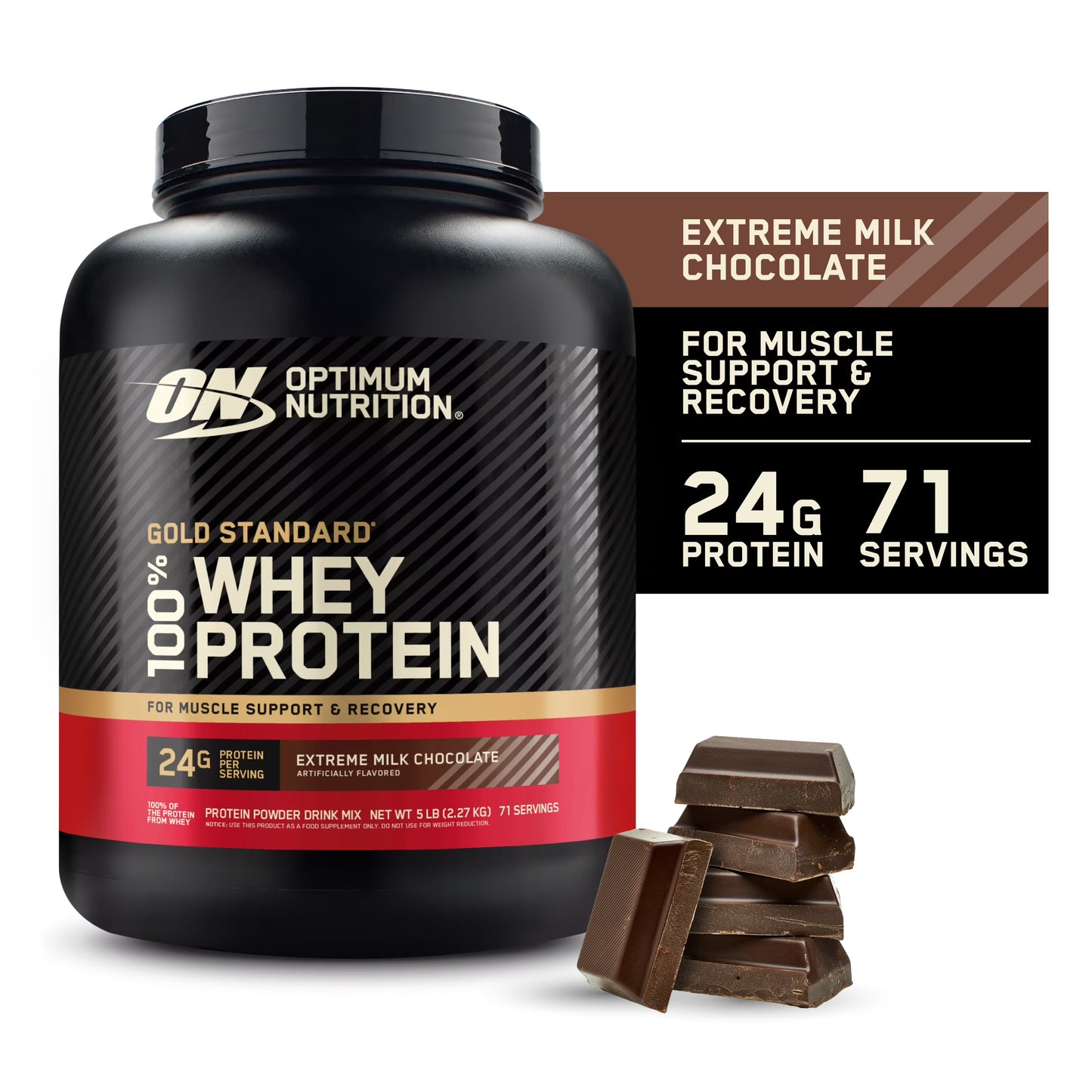 Optimum Nutrition Gold Standard extreme milk chocolate protein powder, 5lb