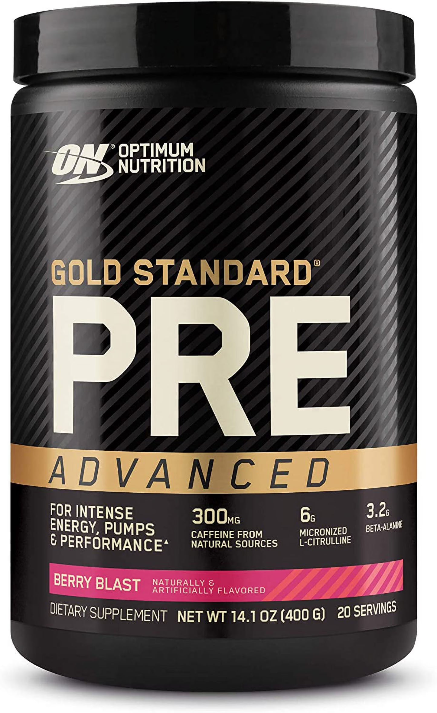 Optimum Nutrition Gold Standard Pre-Workout ADVANCED Berry Blast, 20 servings